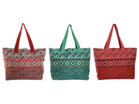 Women s Handbag Home ESPRIT Red Green Coral 55 x 14 x 35 cm (3 Units) Cheap