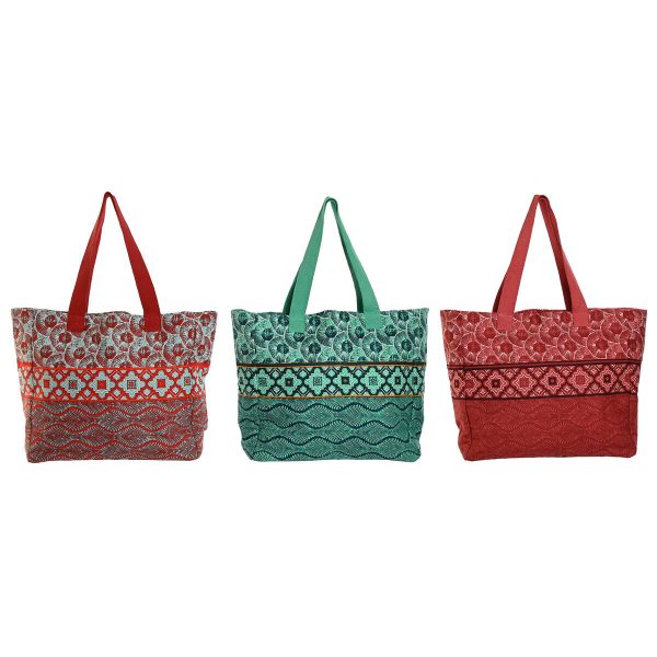 Women s Handbag Home ESPRIT Red Green Coral 55 x 14 x 35 cm (3 Units) Cheap