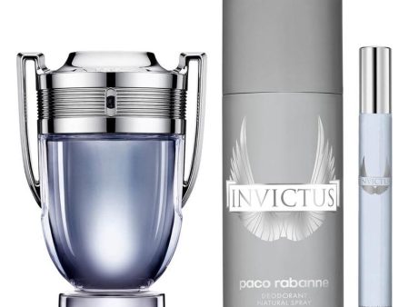 Men s Perfume Set Paco Rabanne 3 Pieces Invictus Online