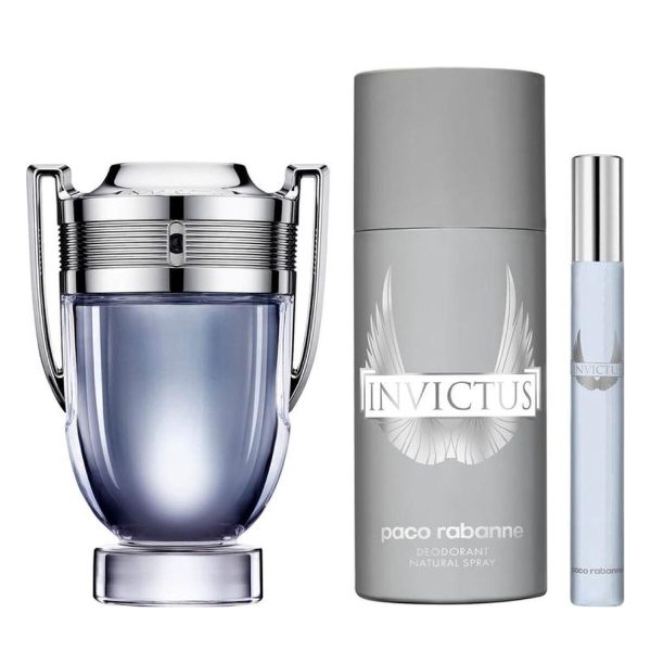 Men s Perfume Set Paco Rabanne 3 Pieces Invictus Online